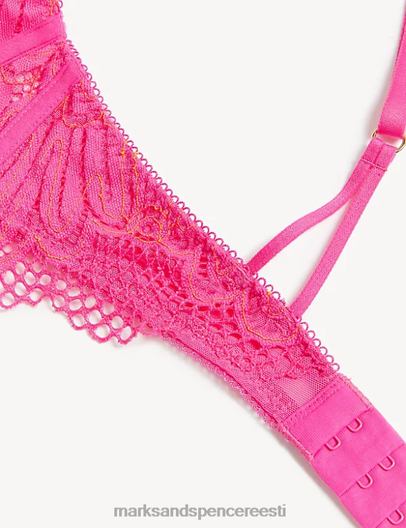 Riietus ee Marks & Spencer unisex nova pitsiga traadiga push-up rinnahoidja roosa roosa NZTRN4394