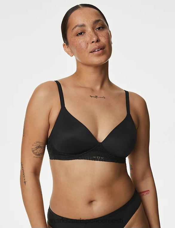 Riietus ee Marks & Spencer unisex pehme korpusega juhtmeta täiskupp rinnahoidja must NZTRN3811