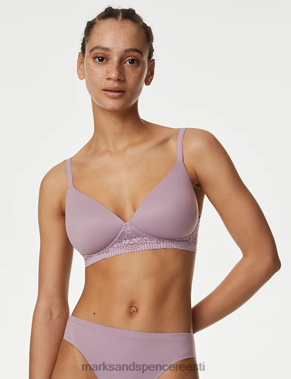 Riietus ee Marks & Spencer unisex pehme korpusega juhtmeta täiskupp rinnahoidja tolmune sirel NZTRN4167