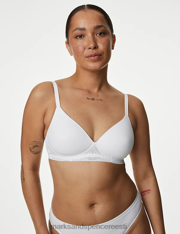 Riietus ee Marks & Spencer unisex pehme korpusega juhtmeta täiskupp rinnahoidja valge NZTRN4168