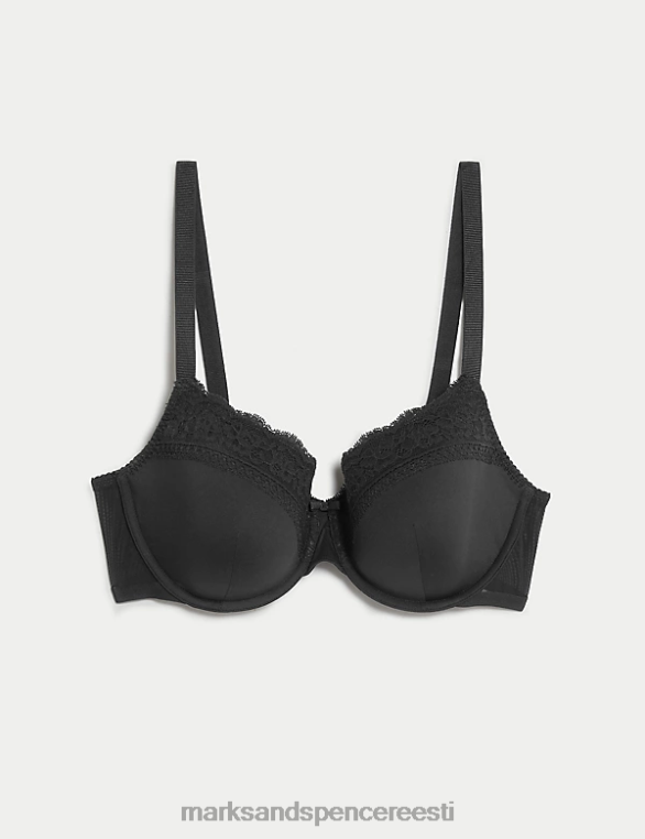 Riietus ee Marks & Spencer unisex pitsiga polsterdatud full cup rinnahoidja must NZTRN4847