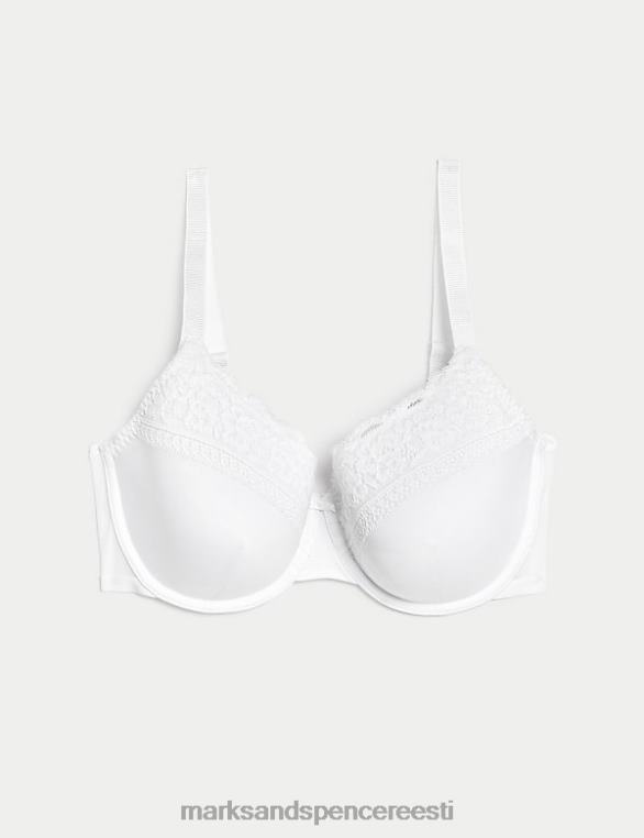 Riietus ee Marks & Spencer unisex pitsiga polsterdatud full cup rinnahoidja valge NZTRN4507
