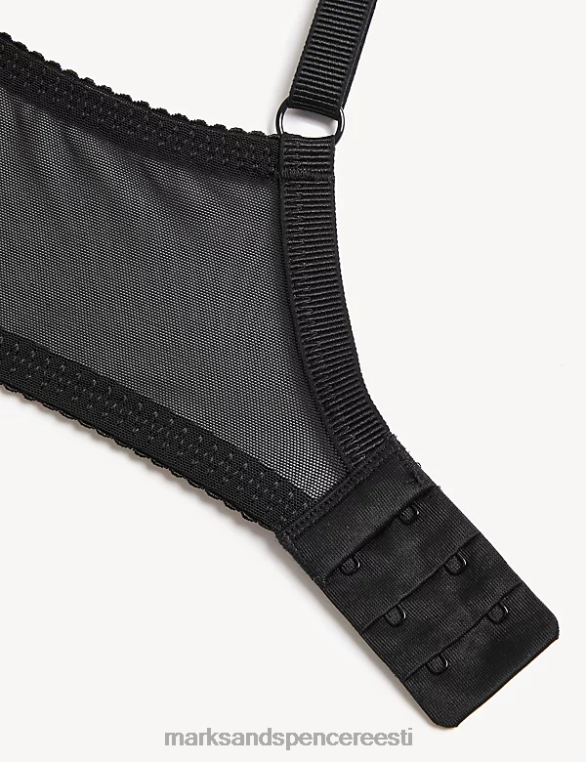Riietus ee Marks & Spencer unisex pitsiga polsterdatud süvistraadiga rinnahoidja must NZTRN3790