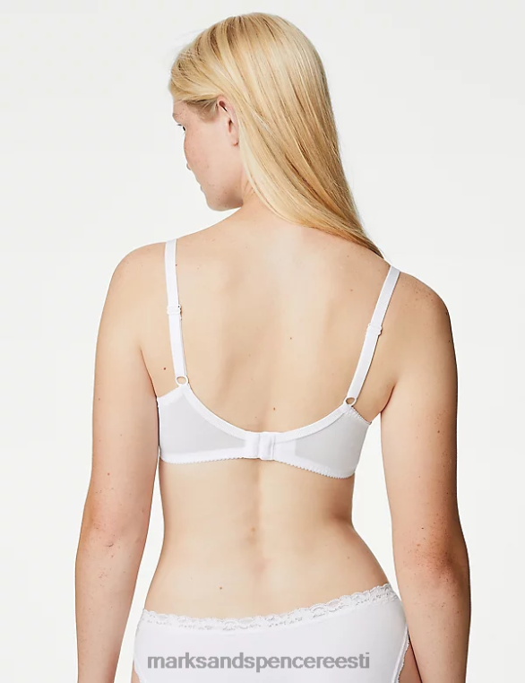 Riietus ee Marks & Spencer unisex pitsiga polsterdatud süvistraadiga rinnahoidja valge NZTRN4127