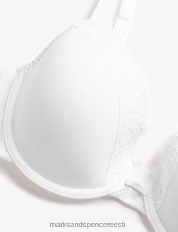 Riietus ee Marks & Spencer unisex pitsiga polsterdatud süvistraadiga rinnahoidja valge NZTRN4127