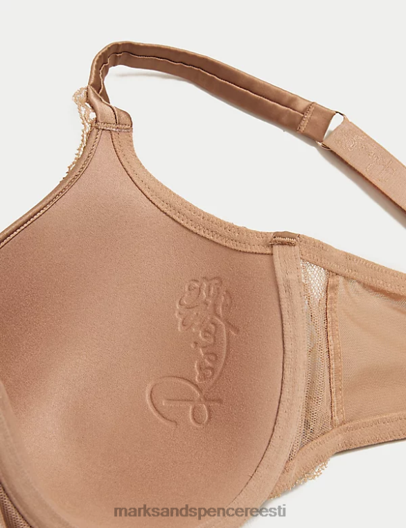 Riietus ee Marks & Spencer unisex pitsiga traadiga täistopsrinnahoidja siidiga rikkalik merevaik NZTRN4389