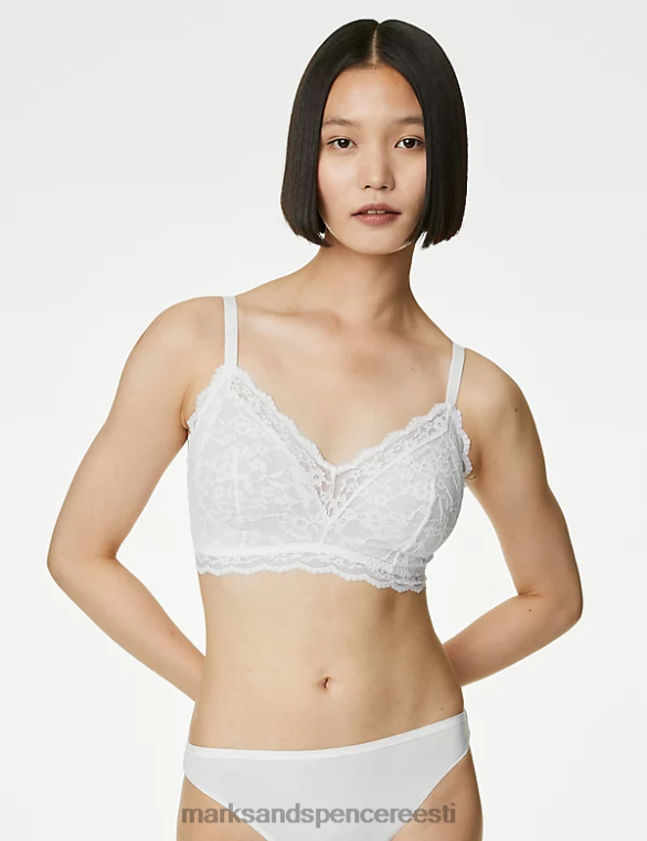Riietus ee Marks & Spencer unisex pitsist juhtmeta bralette valge NZTRN3778