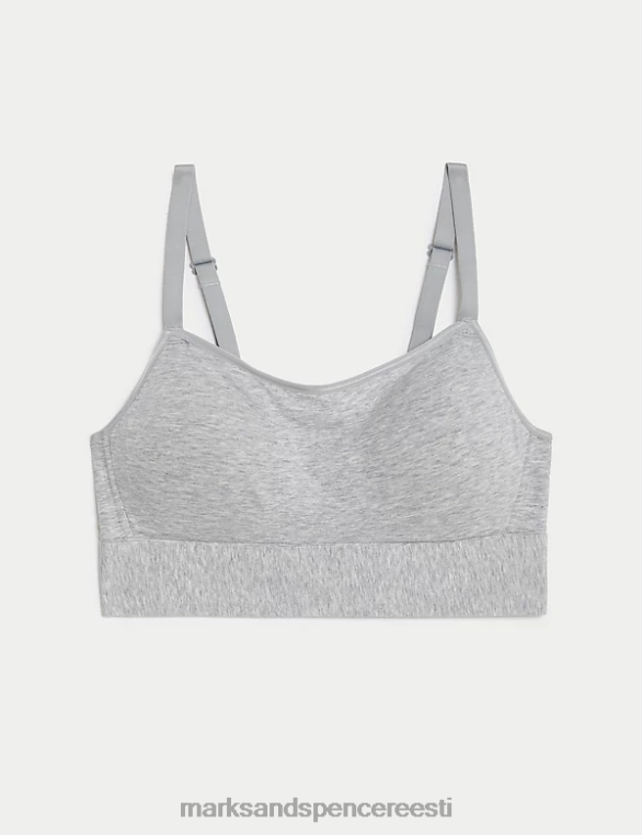 Riietus ee Marks & Spencer unisex puuvillane juhtmeta operatsioonijärgne cami rinnahoidja hall mergel NZTRN4491