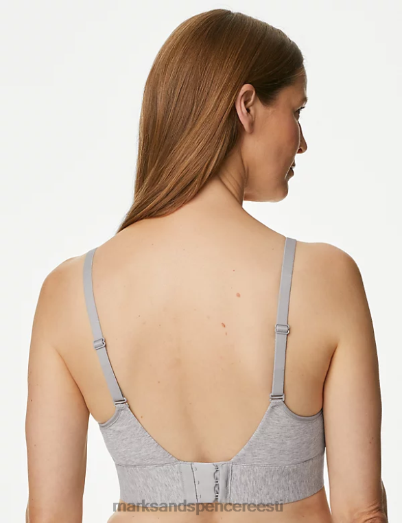 Riietus ee Marks & Spencer unisex puuvillane juhtmeta operatsioonijärgne cami rinnahoidja hall mergel NZTRN4491