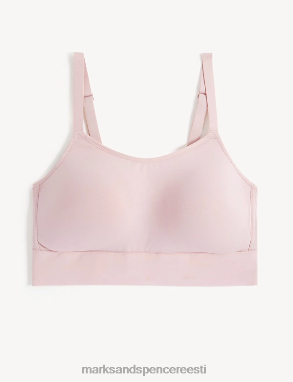 Riietus ee Marks & Spencer unisex puuvillane juhtmeta operatsioonijärgne cami rinnahoidja pehme roosa NZTRN4839