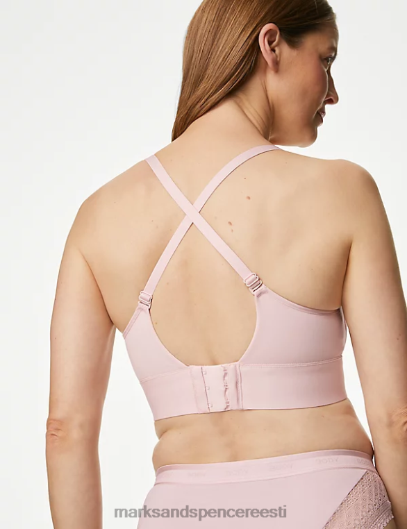 Riietus ee Marks & Spencer unisex puuvillane juhtmeta operatsioonijärgne cami rinnahoidja pehme roosa NZTRN4839