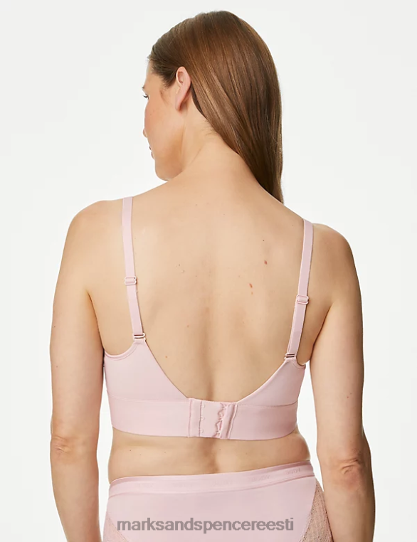 Riietus ee Marks & Spencer unisex puuvillane juhtmeta operatsioonijärgne cami rinnahoidja pehme roosa NZTRN4839