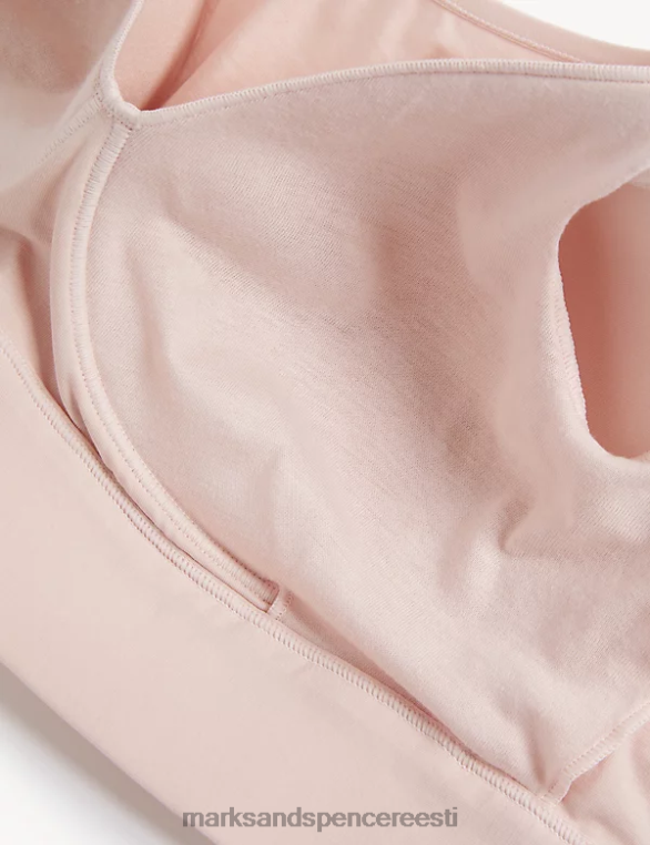 Riietus ee Marks & Spencer unisex puuvillane juhtmeta operatsioonijärgne cami rinnahoidja pehme roosa NZTRN4839