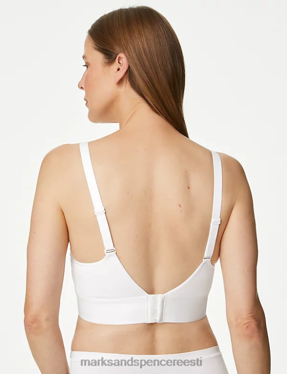 Riietus ee Marks & Spencer unisex puuvillane juhtmeta operatsioonijärgne cami rinnahoidja valge NZTRN4838