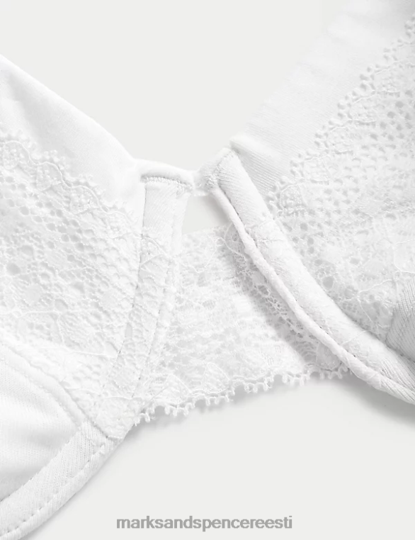 Riietus ee Marks & Spencer unisex puuvillane laheda mugava traadiga t-särgi rinnahoidja valge NZTRN3688