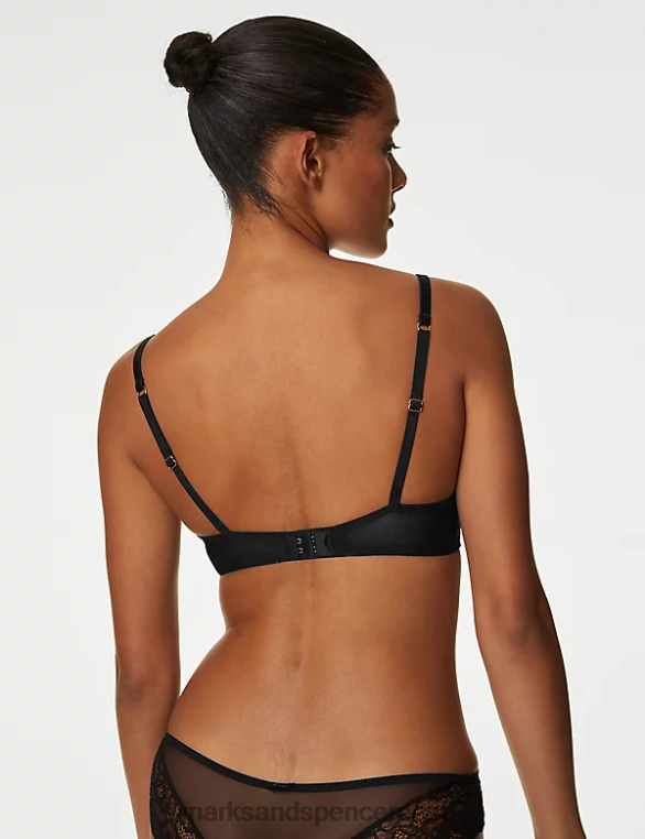 Riietus ee Marks & Spencer unisex siidist ja pitsist juhtmega rõdurinnahoidja must NZTRN4153