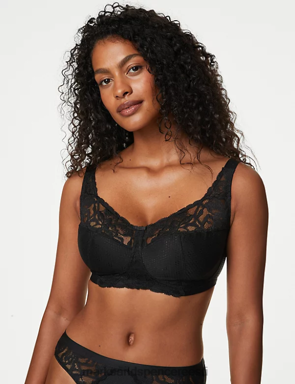 Riietus ee Marks & Spencer unisex täielik tugi metsik õitseb juhtmeta rinnahoidja must NZTRN4096