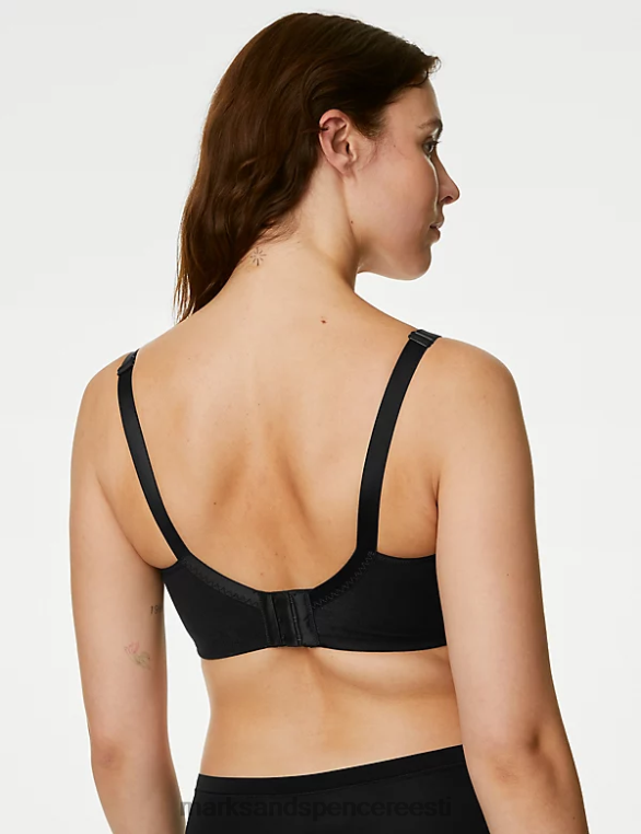 Riietus ee Marks & Spencer unisex täielik tugi tikitud täistops rinnahoidja must NZTRN4069