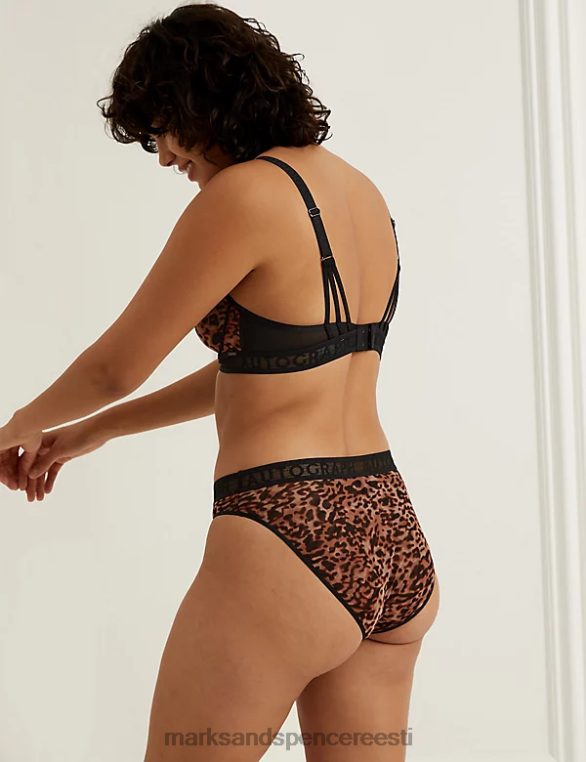 Riietus ee Marks & Spencer unisex tivoli print juhtmega täistops rinnahoidja kaneeli põsepuna NZTRN3957