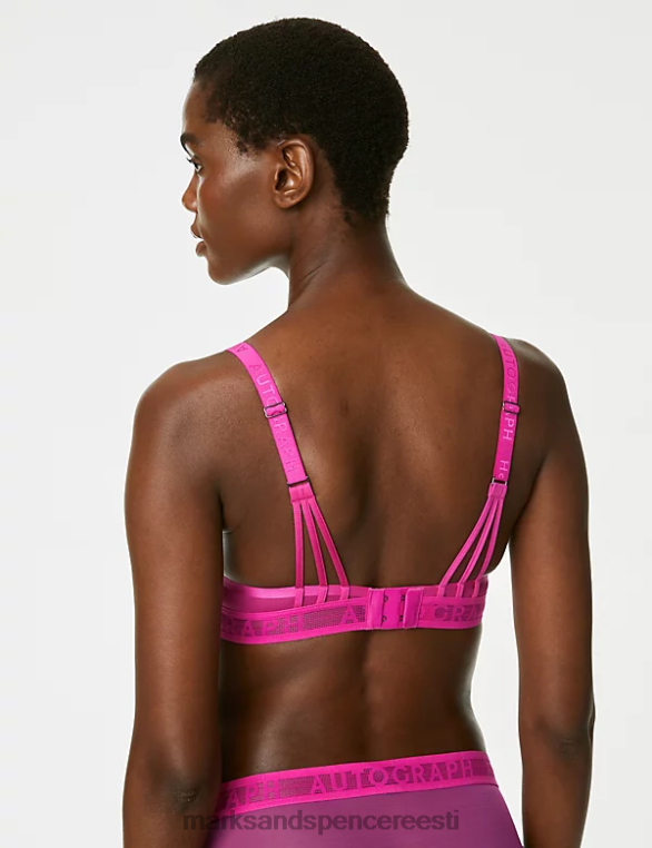 Riietus ee Marks & Spencer unisex tivoli võrgust juhtmega sukeldumisrinnahoidja fuksia NZTRN4778