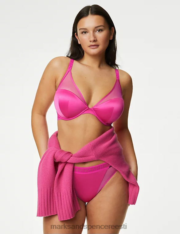 Riietus ee Marks & Spencer unisex tivoli võrgust juhtmega sukeldumisrinnahoidja fuksia NZTRN4940