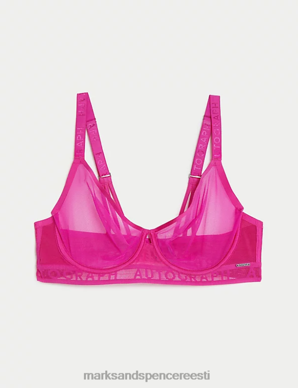 Riietus ee Marks & Spencer unisex tivoli võrgust juhtmega täistops rinnahoidja fuksia NZTRN4899