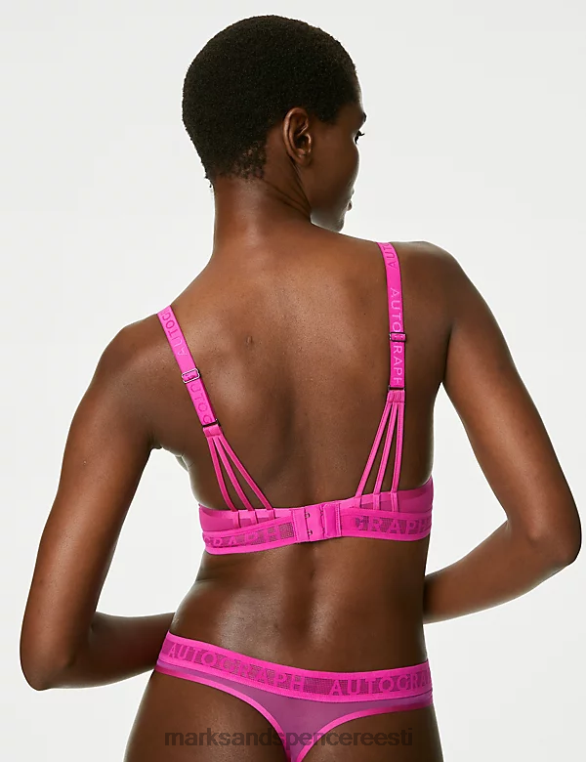 Riietus ee Marks & Spencer unisex tivoli võrgust juhtmega täistops rinnahoidja fuksia NZTRN4899