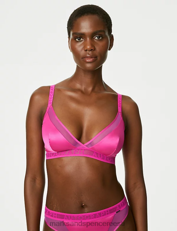 Riietus ee Marks & Spencer unisex tivoli võrgust juhtmeta bralette fuksia NZTRN4833