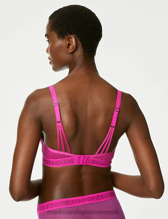 Riietus ee Marks & Spencer unisex tivoli võrgust juhtmeta bralette fuksia NZTRN4833