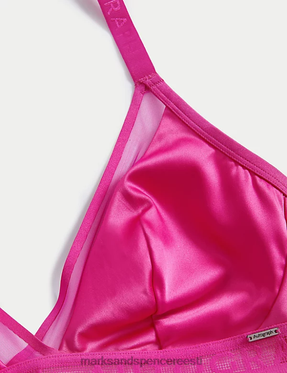 Riietus ee Marks & Spencer unisex tivoli võrgust juhtmeta bralette fuksia NZTRN4833