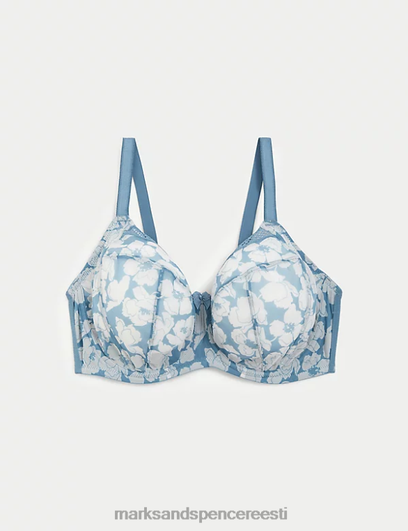 Riietus ee Marks & Spencer unisex trükitud võrgust juhtmega lisatugirinnahoidja hall sinine NZTRN4283