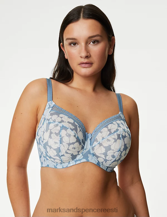 Riietus ee Marks & Spencer unisex trükitud võrgust juhtmega lisatugirinnahoidja hall sinine NZTRN4283