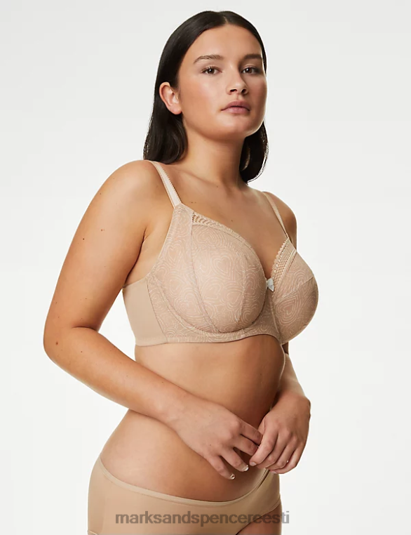 Riietus ee Marks & Spencer unisex trükitud võrgust juhtmega lisatugirinnahoidja pruun segu NZTRN3872