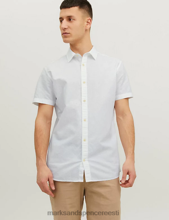 Riietus ee Marks & Spencer unisex Slim fit puuvillane rikkalik oxfordi särk valge NZTRN5952