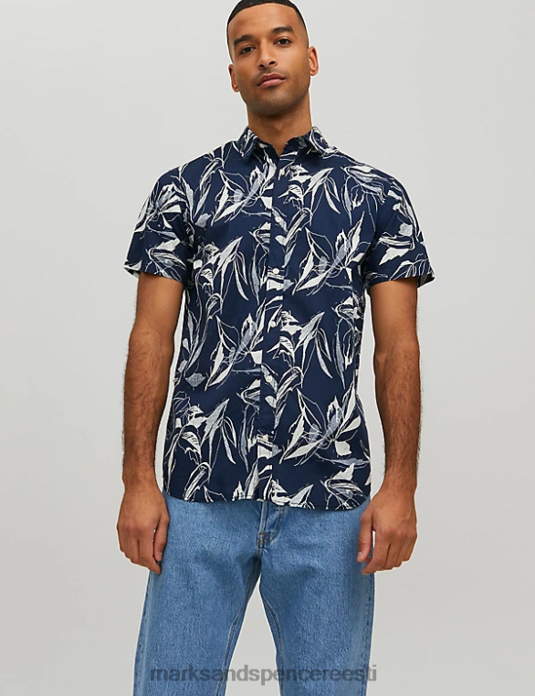 Riietus ee Marks & Spencer unisex puhtast puuvillast lehemustriga oxfordi särk merevägi NZTRN6748