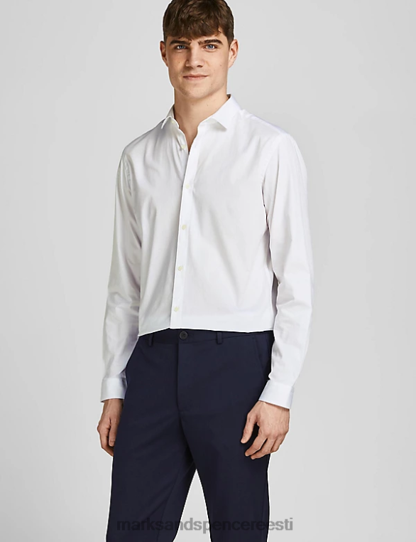 Riietus ee Marks & Spencer unisex slim fit puhtast puuvillast oxfordi särk valge NZTRN5709