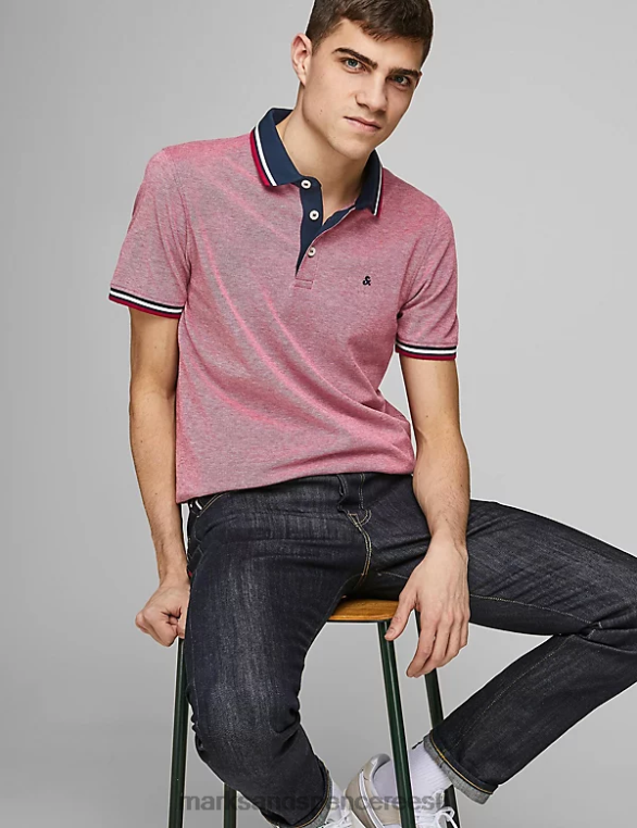 Riietus ee Marks & Spencer unisex slim fit puhtast puuvillast polosärk punane NZTRN5231