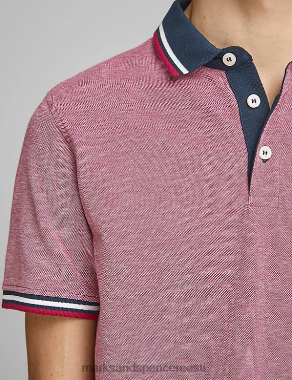 Riietus ee Marks & Spencer unisex slim fit puhtast puuvillast polosärk punane NZTRN5231