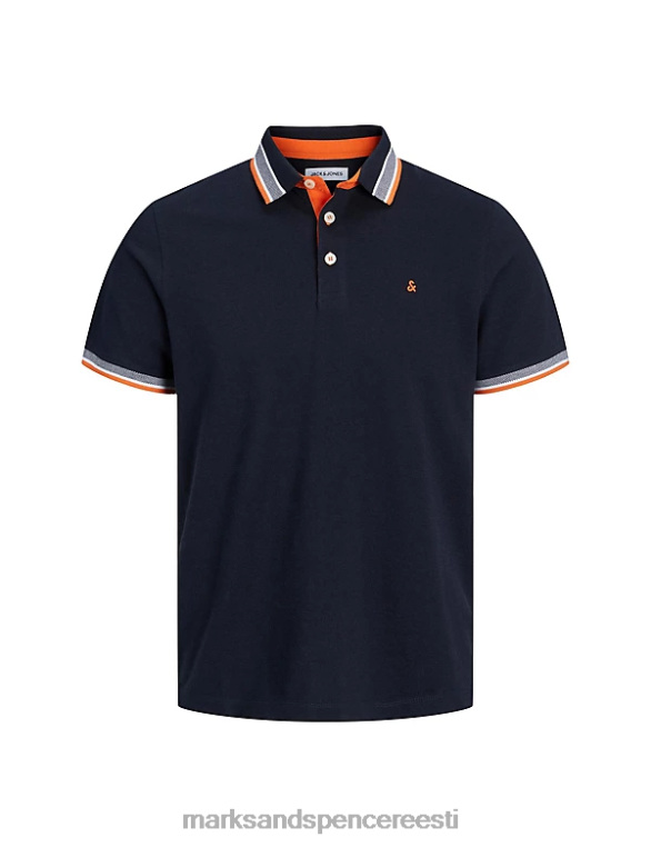 Riietus ee Marks & Spencer unisex slim fit puhtast puuvillast polosärk tume merevägi NZTRN5236