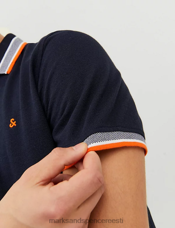 Riietus ee Marks & Spencer unisex slim fit puhtast puuvillast polosärk tume merevägi NZTRN5236