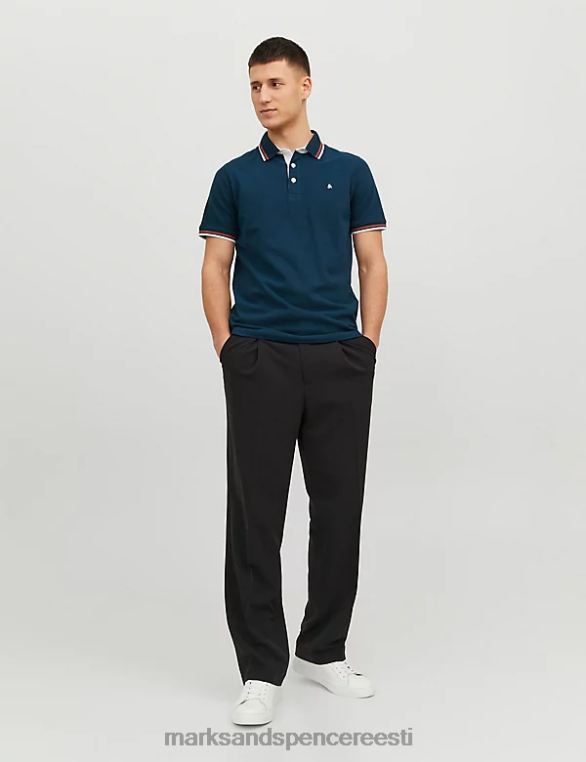 Riietus ee Marks & Spencer unisex slim fit puhtast puuvillast polosärk tumesinine NZTRN5235