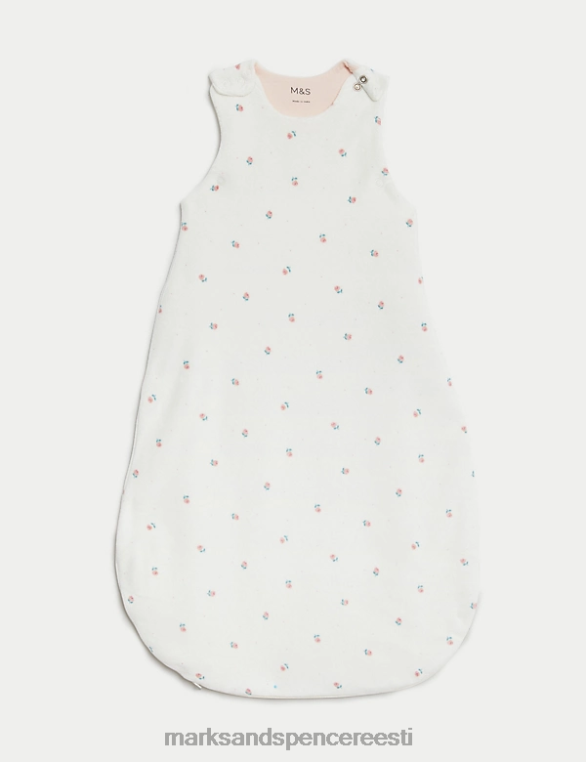 tarvikud ee Marks & Spencer unisex puuvillane lilleline 2,5 tog magamiskott heleroosa segu NZTRN7622