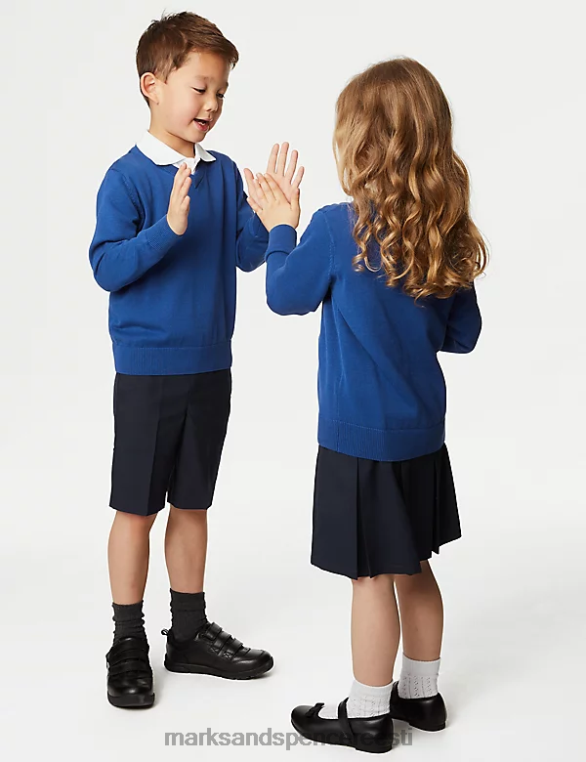 koolivorm ee Marks & Spencer lapsed 2pk puhtast puuvillast kooli kampsun sinine NZTRN8056