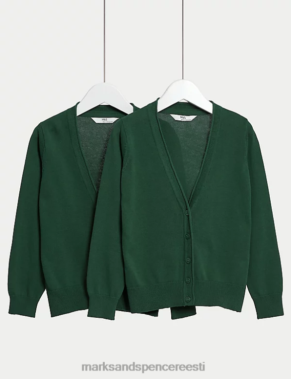 koolivorm ee Marks & Spencer lapsed 2tk puhtast puuvillast koolikardigan roheline NZTRN9085