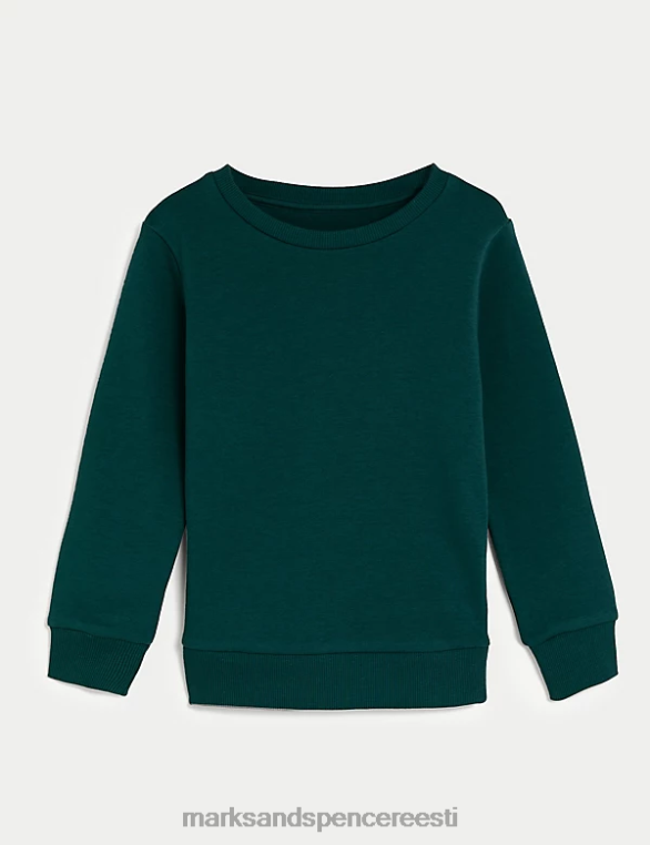 koolivorm ee Marks & Spencer lapsed puuvillase kaelusega dressipluus pudel roheline NZTRN8652