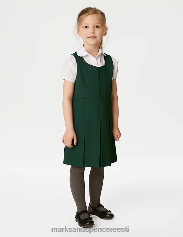 koolivorm ee Marks & Spencer lapsed püsivoldid kooli pinafore pudel roheline NZTRN8811
