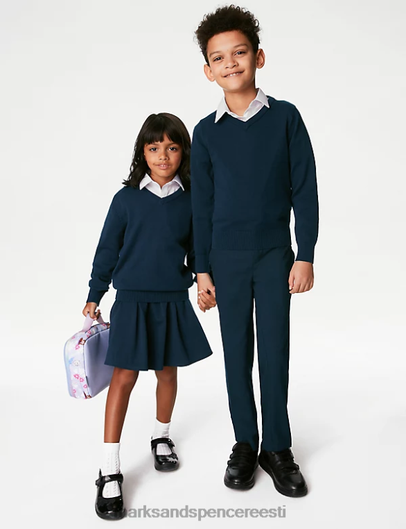 koolivorm ee Marks & Spencer lapsed 2pk slim fit puuvillased kooli kampsunid merevägi NZTRN9197