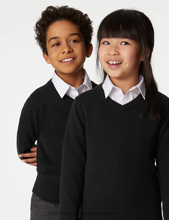 koolivorm ee Marks & Spencer lapsed 2pk slim fit puuvillased kooli kampsunid must NZTRN8931