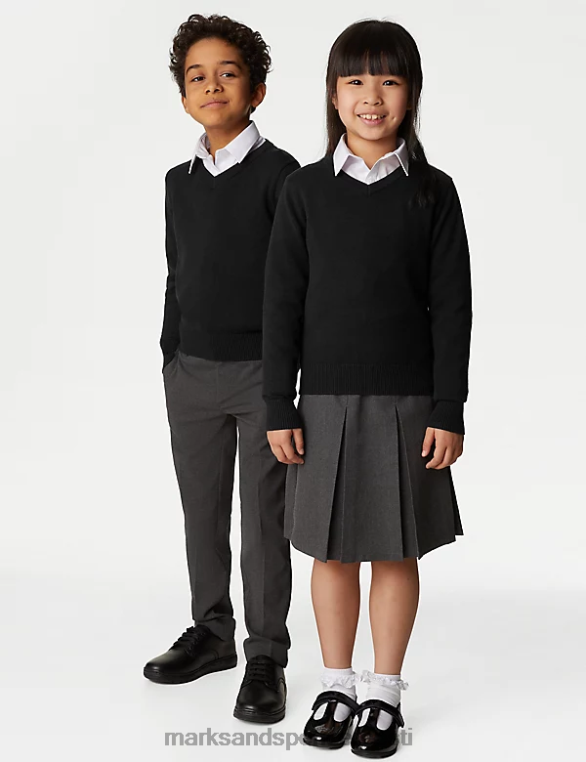 koolivorm ee Marks & Spencer lapsed 2pk slim fit puuvillased kooli kampsunid must NZTRN8931