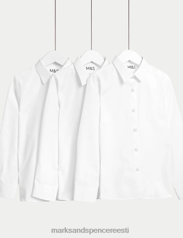 koolivorm ee Marks & Spencer lapsed 3pk lihtne raud koolisärgid valge NZTRN9092